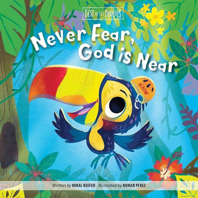 Finally get to share a new board book I have worked on for Group Publishing, “Never Fear, God Is Near (Best of Li’l Buddies)” by author Mikal Keefer. This was so much fun to work on. Go check it out and preoder your copy :) #illustration #childrenbooks #characters @painted.words #nomarperez #baby #toucan #jungle #kidsaventure #god #read #reading #love #kids #kidsbooks #parents #godlovesyou #parentschoice #nomarperez #godisnear #tropical #colorful #childrenbookillustration #children #gift